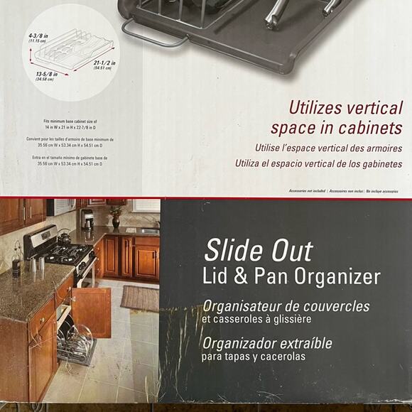 NEW Rubbermaid Slide Out Lid + Pan Organization Kitchen Cabinet Storage BNIB - Picture 11 of 16